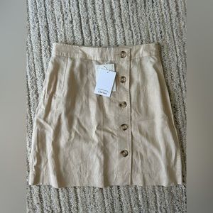 NWT &other stories linen button mini skirt